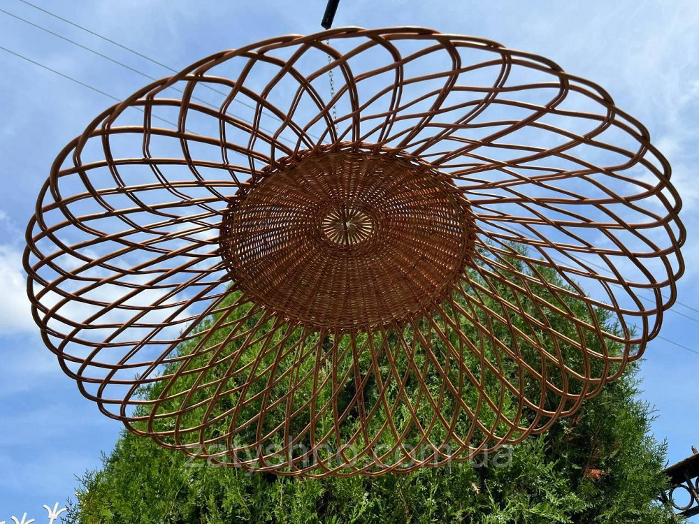 Люстра плетена кругла велика з лози Київ - фото 8