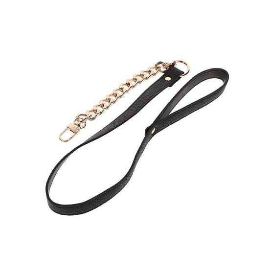 Повідець ланцюг із петлею зі штучної шкіри Statement Leash золотистий, 75 см Sex Aura Київ