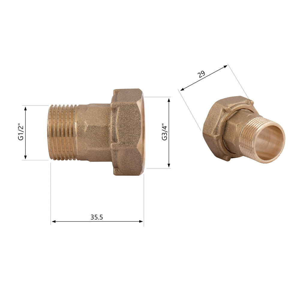 Комплект для лічильника Thermo Alliance Standart 1/2"Н х 3/4" В SD42915 Київ - фото 2