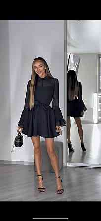 Женское нежное платье с шифоновыми рукавами и воланами костюмка + шифон Одесса