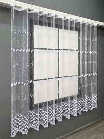 Тюль VR-Textil 1892т Фатин с вышивкой и люрексом Холодный белый 300х160 см (42-256) Киев