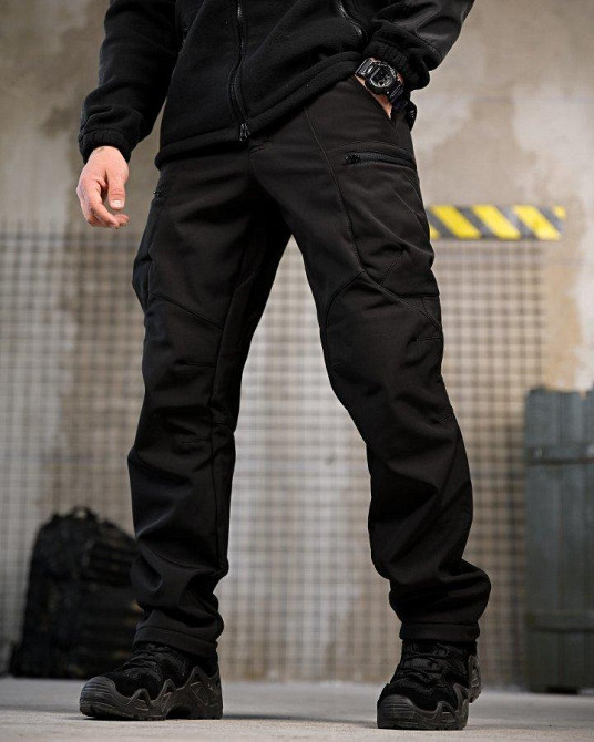 Тактические штаны софтшел DRAFT  высокая талия  высокая талия черные  ВТ7615 Одесса - изображение 2