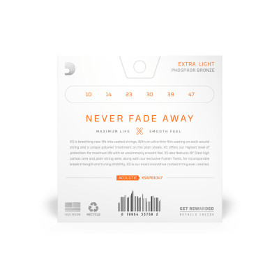 Струны для гитары D'Addario XS Phosphor Bronze Extra Light (10-47) (XSAPB1047) Винница - изображение 3