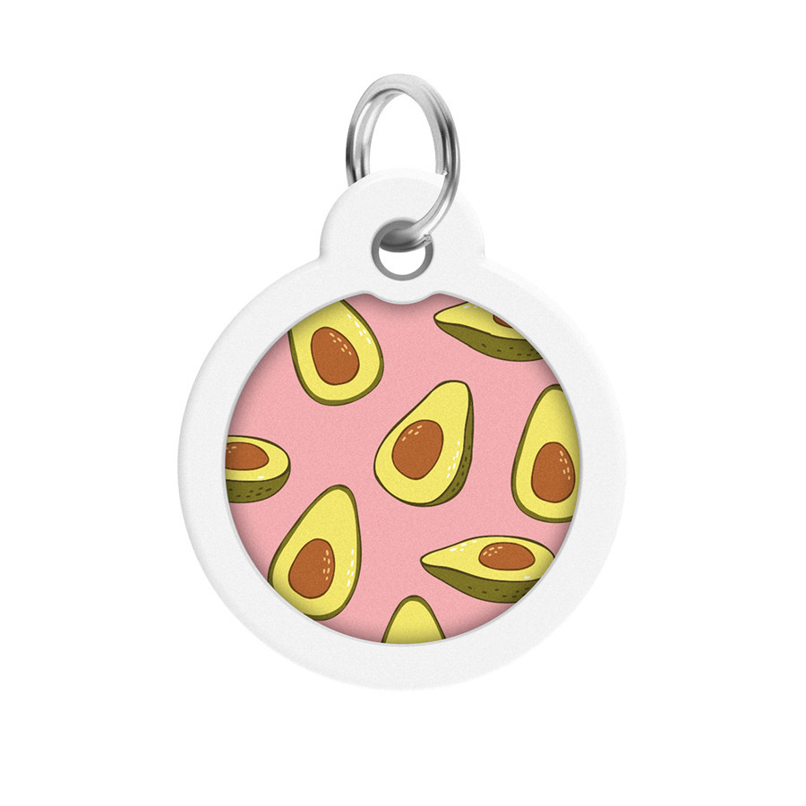 Адресник для собак і котів металевий WAUDOG Smart ID з QR-паспортом, малюнок "Авокадо 2", коло, Д 30 мм Вінниця - фото 2