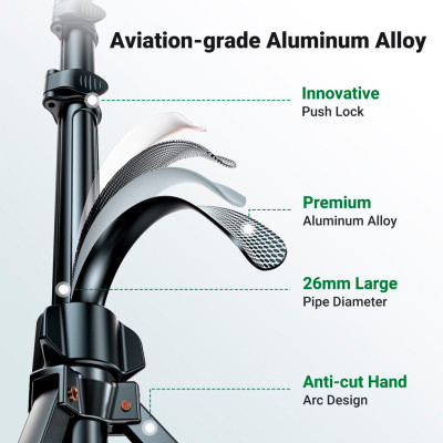 Штатив Ugreen LP680 Selfie Stick Tripod with Bluetooth Remote Black (15609) Вінниця - фото 3