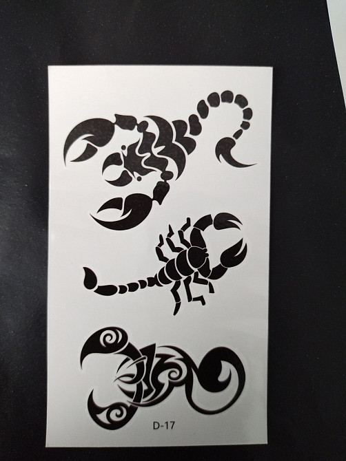 Тату наклейка Скорпіони 10 на 6 см чорний Київ - фото 2