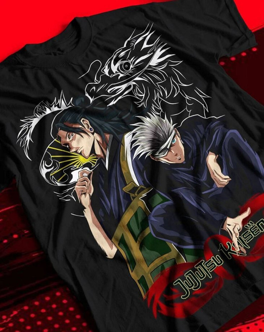 Футболка аниме Магическая битва оверсайз (S/M/L) Черний AnimeJ0850 Днепр - изображение 4