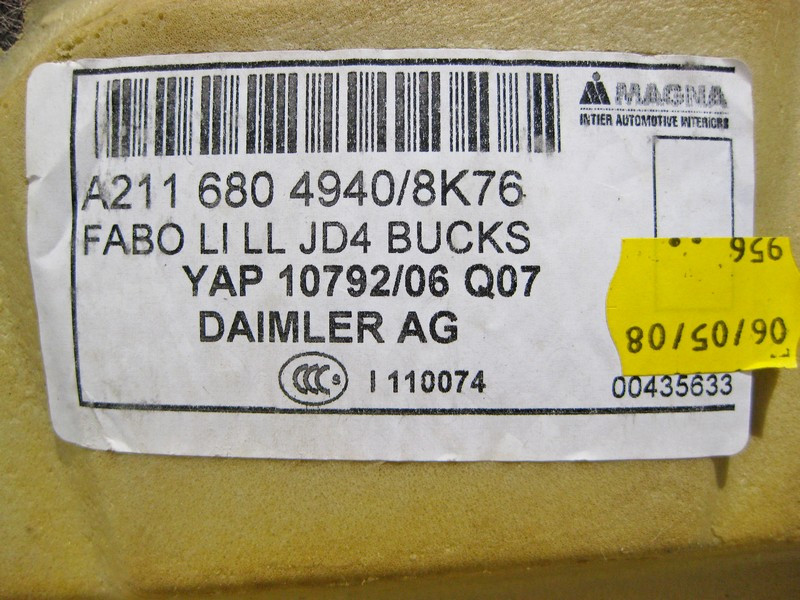 Mercedes-Benz  A2116804940 8K76 Килим салону передній лівий бежевий E-Class W211 CLS C219 Одеса - фото 4