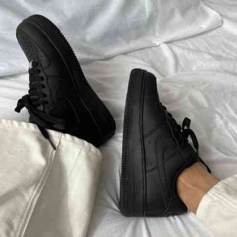 Кроссовки Nike Force Чёрные Женские Форсы Кожаные Найк (размеры: 36,37,38,39,41) Днепр