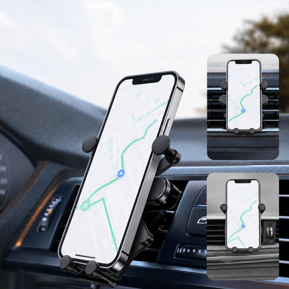 Держатель для смартфона,автомобильный на решетку для воздуховода гравитационный механизм с автофиксацией TH-98_silver Каменец-Подольский - изображение 10