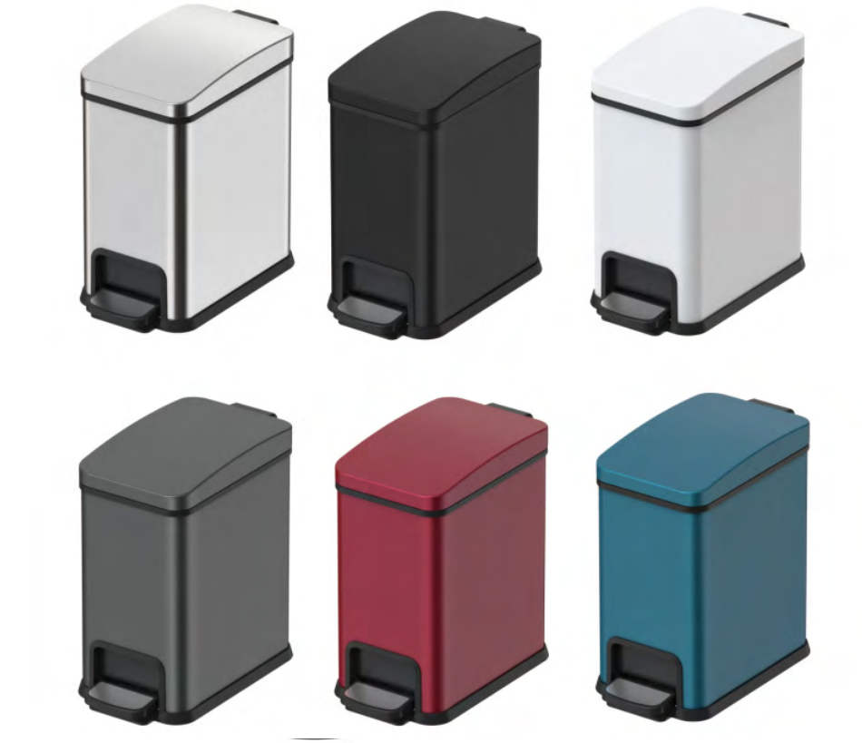 Відро для сміття з плавним закриванням прямокутне Koer TC-010108-05 8 л колір чорний нерж. сталь (KR5593) Чернівці - фото 8