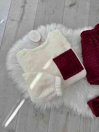 Женская уютная теплая пижама: кофта и шорты + повязка на голову из турецкой махры Бордо, 42/44 Одесса