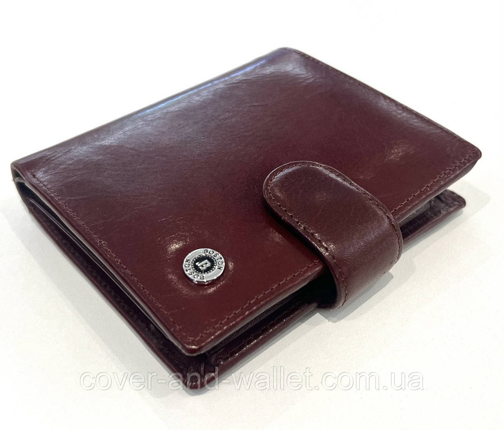Мужской вертикальный кошелек из коричневой гладкой кожи Boston Киев - изображение 11