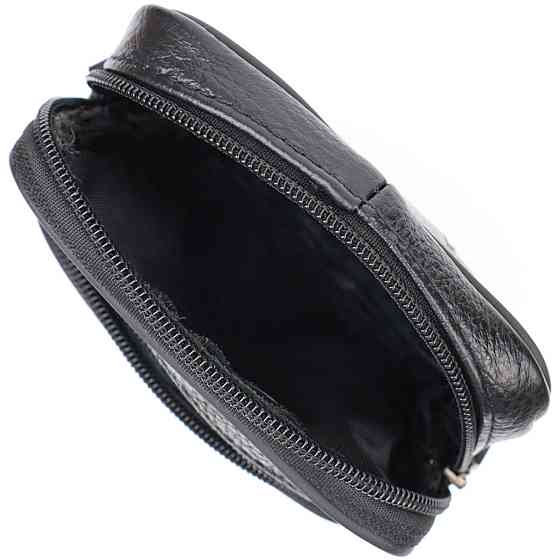 Удобная мужская сумка на пояс из натуральной кожи Черная (Vintage) Киев