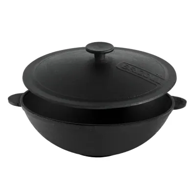 Сковорода Brizoll чавунна WOK з чавунною кришкою 3,7 л 280х96 мм (W28-1) Винница - изображение 1