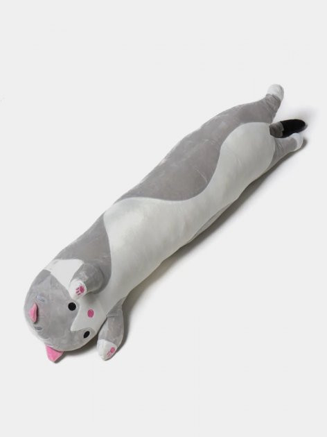 Іграшка обіймашка Кіт Батон, м'яка іграшка антистрес, подушка обіймашка, 70 см, Сірий Киев - изображение 6