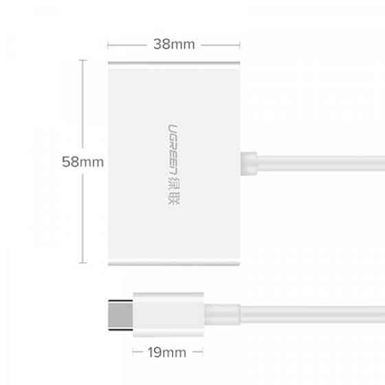 Перехідник-Конвертер USB Type C to HDMI + VGA MM123 UGREEN Білий (30843) Київ