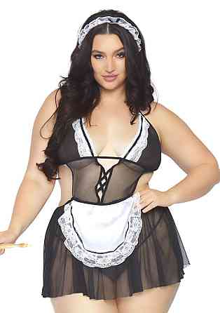 Костюм покоївки Leg Avenue Fantasy French Maid XL/XXL, сукня, трусики, пов’язка Sex Aura Київ
