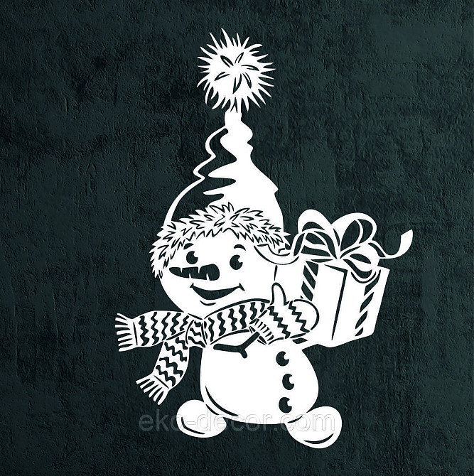 Декоративное настенное Панно «Снеговик», Декор на стену 90*63 см, Белый Киев - изображение 5