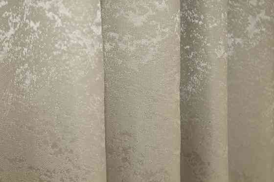 Комплект коротких штор VR-Textil Льон мармур Pavliani № 1368ш 130х170 см 2 шт Бежево-сірий (35-0058) Київ