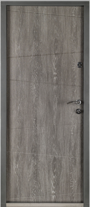 Двері вхідні Артіз ПРЕСТЯЖ Діагональ нова RAL 1450 з чорним молдингом / Дуб шале графіт 960х2050 мм Київ - фото 2