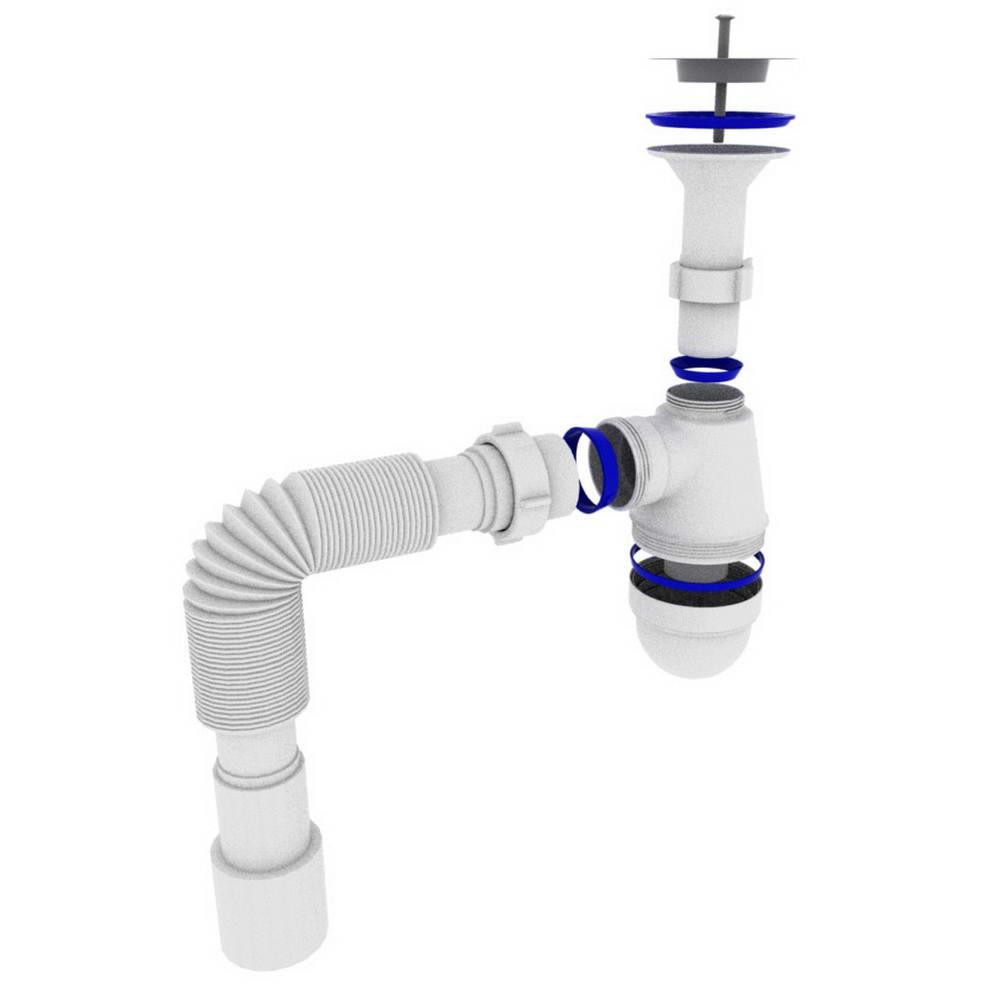 Сифон OPTIMUM 11/4″*40 для умывальника c литым выпуском и гофротрубой 40*40/50 OPTI 12043 Киев - изображение 3