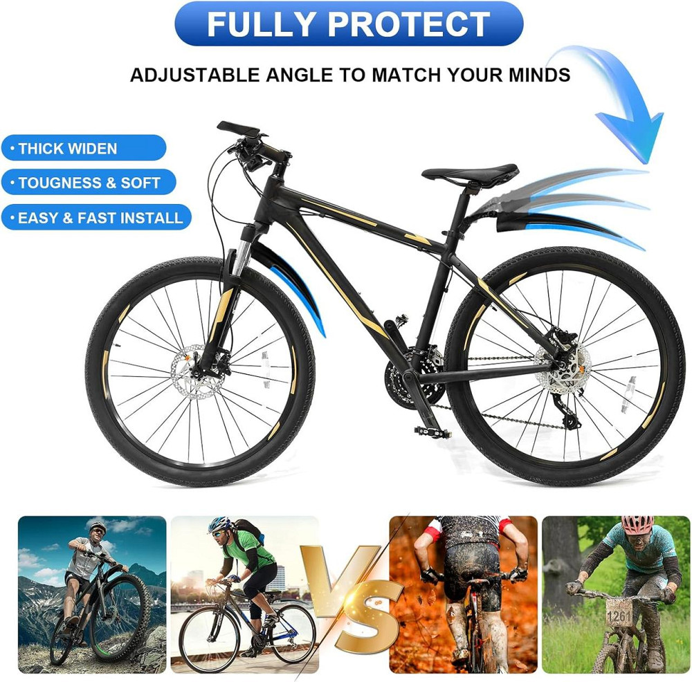 Велосипедні крила комплект голубі велокрила бризковики для велосипеда ударостійкий пластик Київ - фото 8