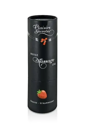 Масажна олія Plaisirs Secrets Strawberry (59 мл) з афродизіаками, їстівна, подарункова упаковка Львів