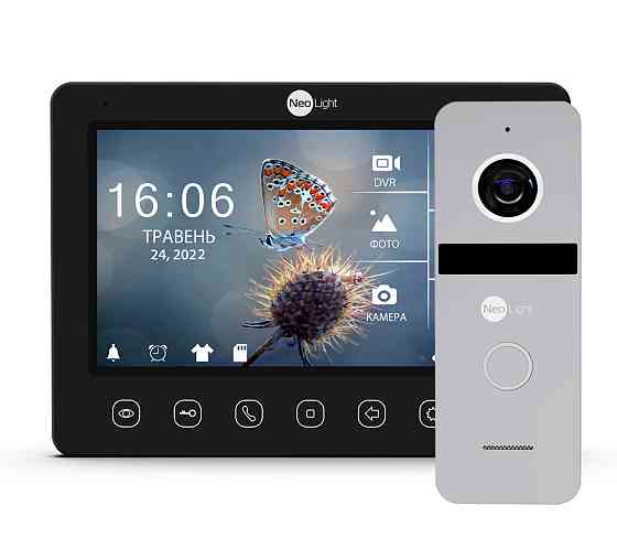 Комплект відеодомофона NeoLight Kappa+ HD WF 7 дюймів і панелі NeoLight SOLO FHD Silver Київ