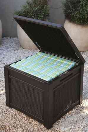 Стіл-скриня PROSPERPLAST CUBE RATTAN 208 л, коричневий Київ