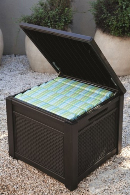 Стол-сундук PROSPERPLAST CUBE RATTAN 208 л, коричневый Киев - изображение 3