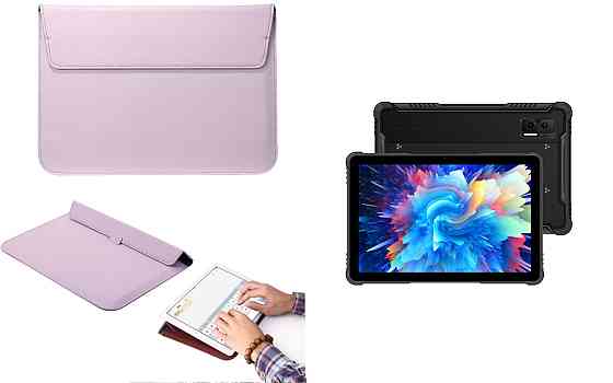 Чохол-конверт VitoCase для Doogee R08, з функцією підставки для планшета Чорний Фіолетовий Київ