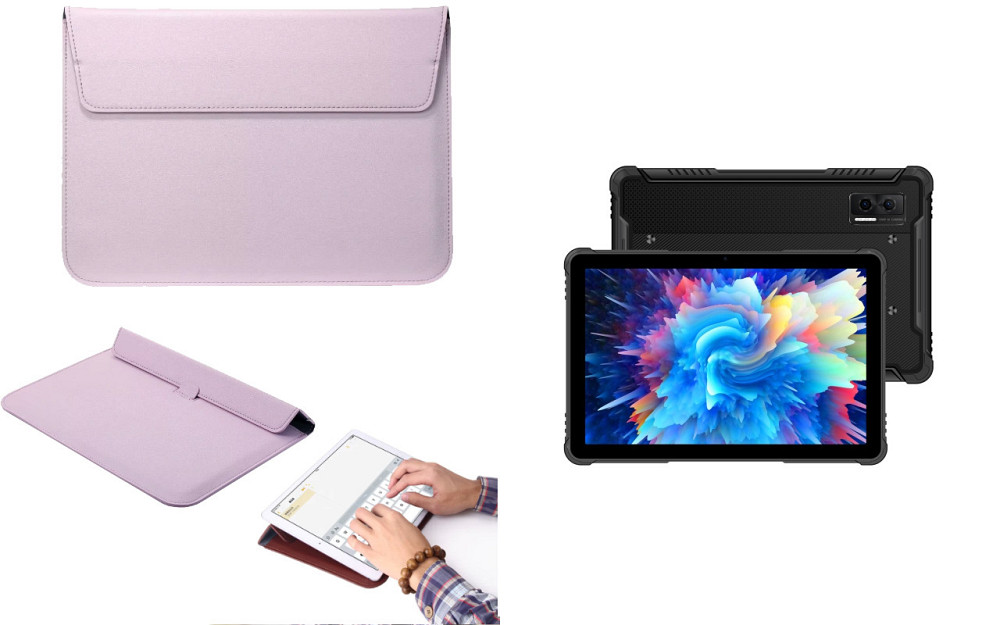 Чохол-конверт VitoCase для Doogee R08, з функцією підставки для планшета Чорний Фіолетовий Київ - фото 1