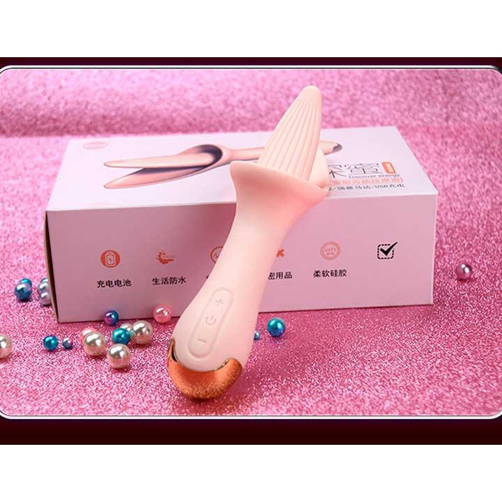 Вібратор лізун Flower Tongue USB - Світло-рожевий - Вібратори Вінниця - фото 2