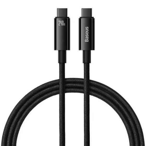 Кабель Type-C Baseus Tungsten Gold швидка зарядка та передача даних 240W 2m Black CAWJ040101 Одеса