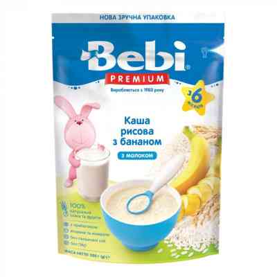 Детская каша Bebi Premium молочная Рисовая с бананом +6 мес. 200 г (8606019654276) Винница