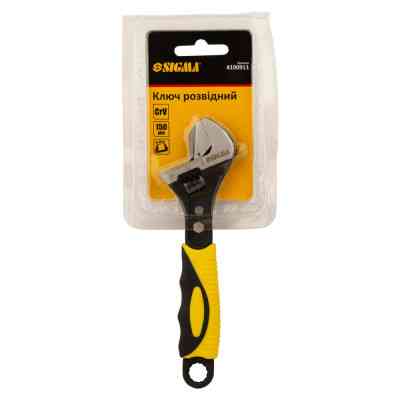 Ключ Sigma разводной с переставной губкой 150мм, 0-24мм CrV (TPR) (4100911) Винница