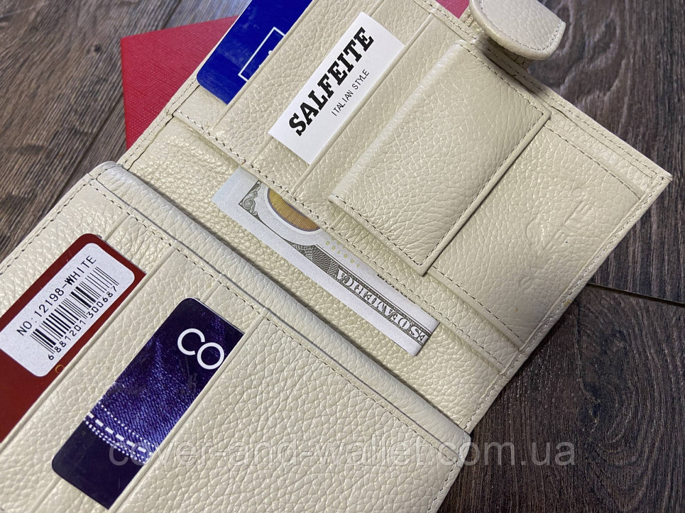 Жіноче портмоне обкладинка для паспорта і грошей білого кольору Salfeite Київ - фото 9
