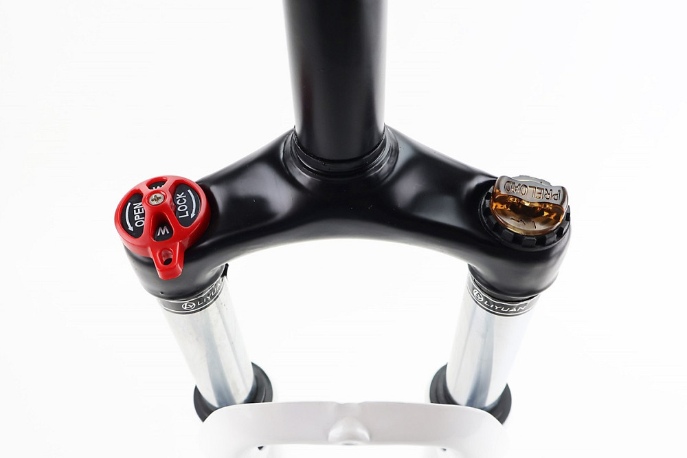 Вилка 26 "амортизаційна, без різьби 1-1/8" (28,6мм), шток 200мм, з ходом 80мм, Disk-brake, M Lockout, біла FRK-26 Київ - фото 3