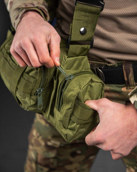 Сумка тактическая наплечная модульная молли  на 5 л олива ВТ7602 Одесса - изображение 4