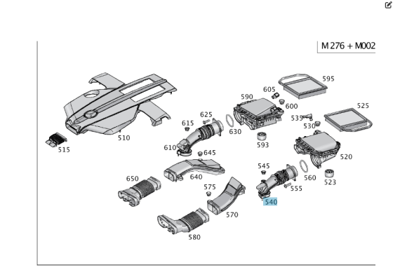 Mercedes-Benz  A2760902137 Патрубок на повітряному фільтрі зліва C-Class W205 GLC X253 E-class W213 E-class Coupe C238 E-class W212 SLK/SLC R172 Одесса