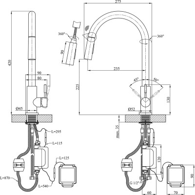 Змішувач Kroner Klassisch-PVD03916S (CV032496) Вінниця - фото 3