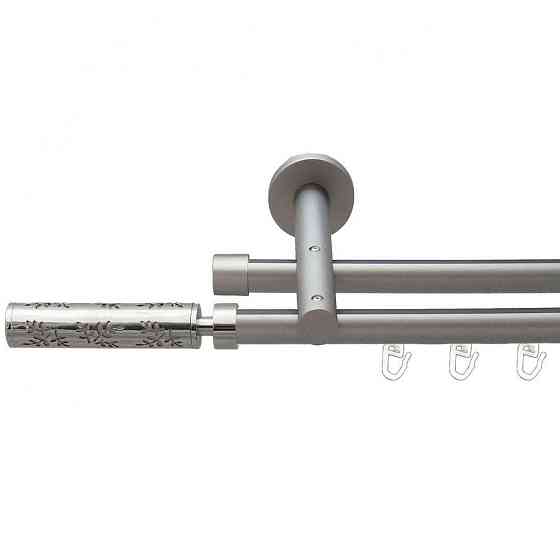 Карниз Orvit Апрілія металевий дворядний циліндр на профіль (16 см) профільна труба  Сатин 19\19 мм 300 см (00-00015355) Львів