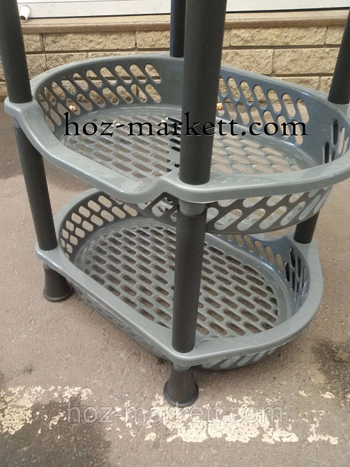 Полиця етажерка пластикова для ванної та кухні (сіра) Харків - фото 5