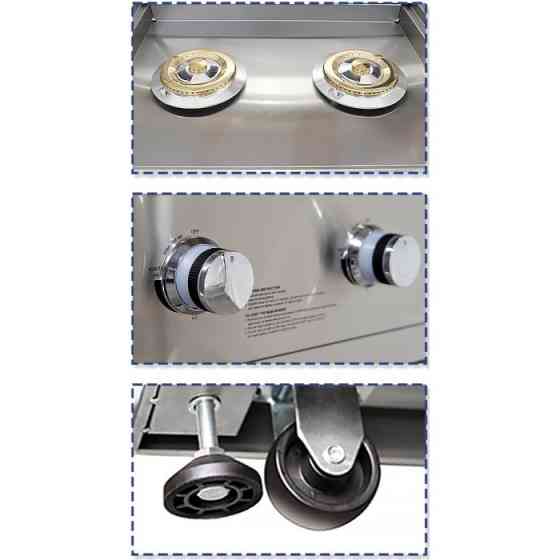 Встроенный модуль с двойной газовой конфоркой из нержавеющей стали GRILLI 777333 Код: 105968 Ровно