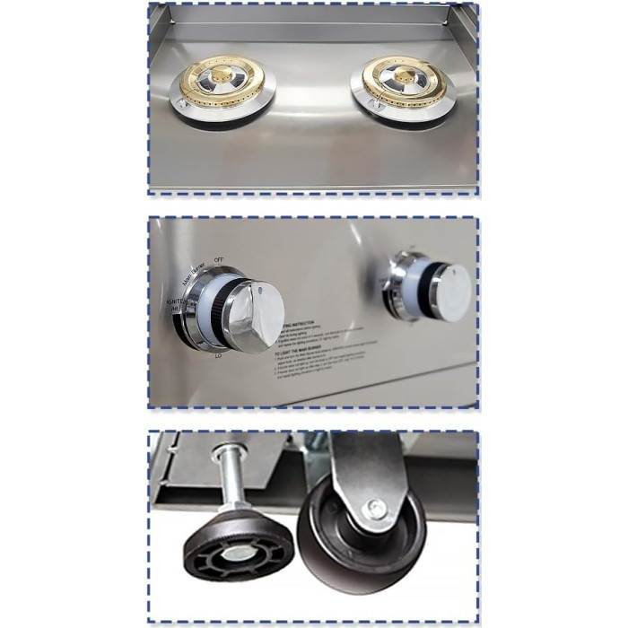 Вбудований модуль з подвійною газовою конфоркою з нержавіючої сталі GRILLI 777333 Код: 105968 Рівне - фото 4