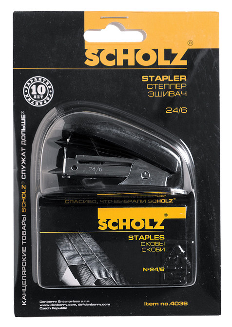 Степлер 24/6 mini"Scholz" 4036 чорн.(20арк.) 20мм , шт Київ - фото 1