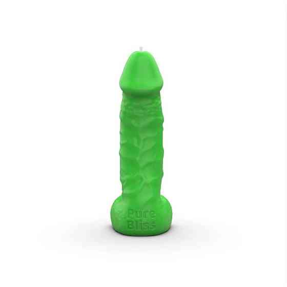 Свічка пікантної форми Pure Bliss MINI Green зелена, 15 см Sex Aura Київ