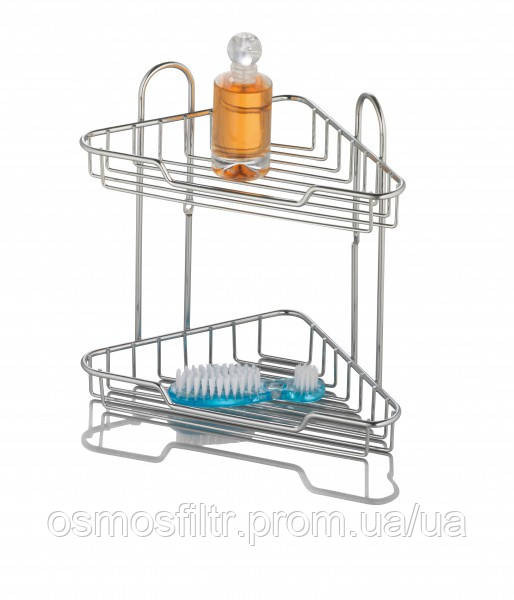 Полка Axentia Ескала угловая 2-ярусная хром сталь 19x19x25 см (282008) Киев - изображение 1