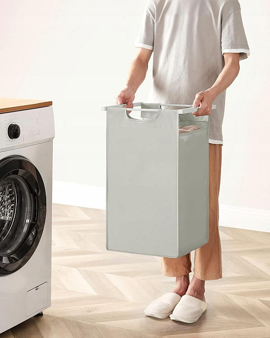 Кошик для білизни Leobert Chariot з трьома відділеннями 3 x 38л білий Киев - изображение 2